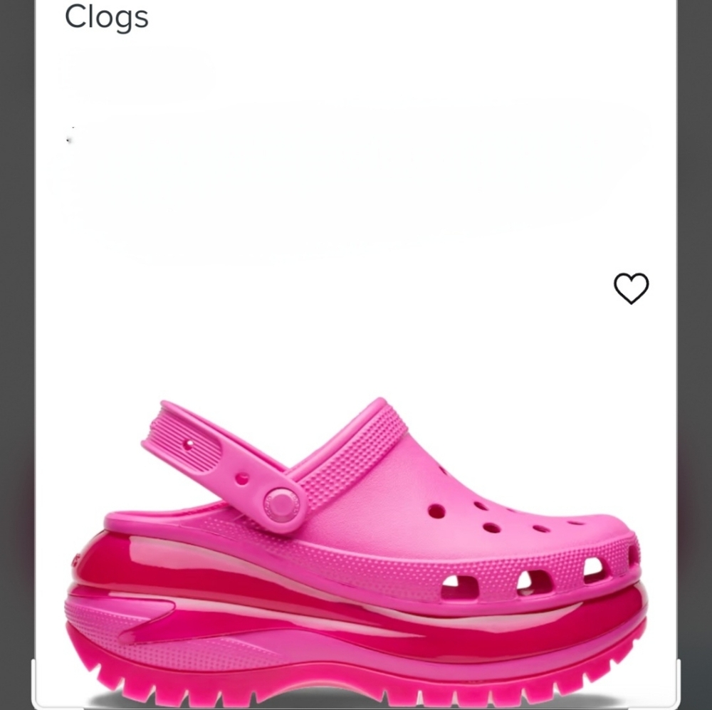 Crocs Mega Crush Juice Pink, women's 9/men's 7 Gently Used